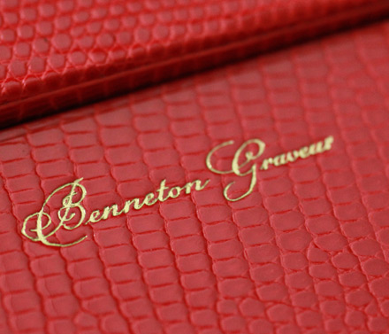 Leather Goods stamped with Benneton signature 